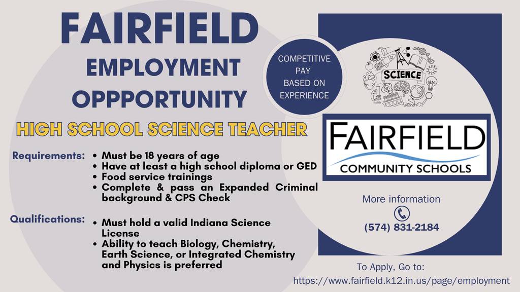Fairfield Science Teacher Wanted