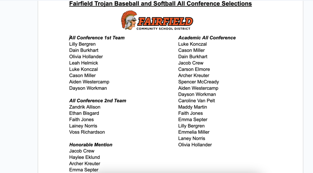 All Conference Selections