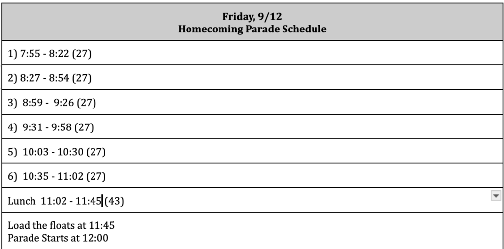 9.12 Schedule