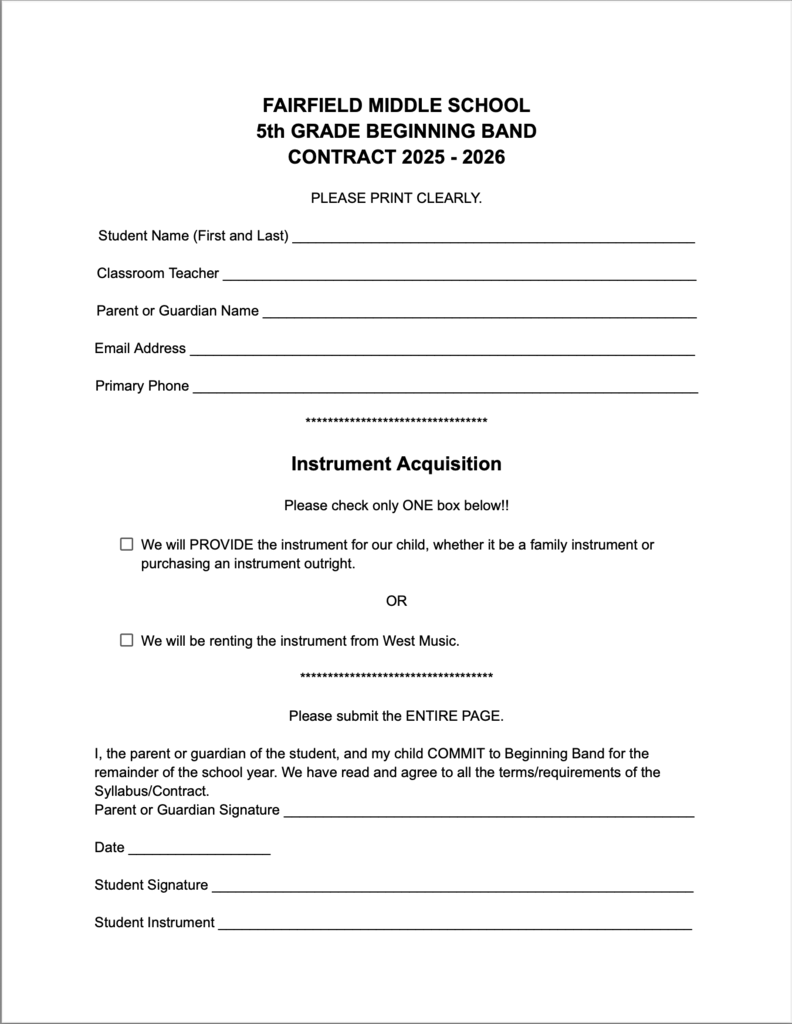 Band Contract