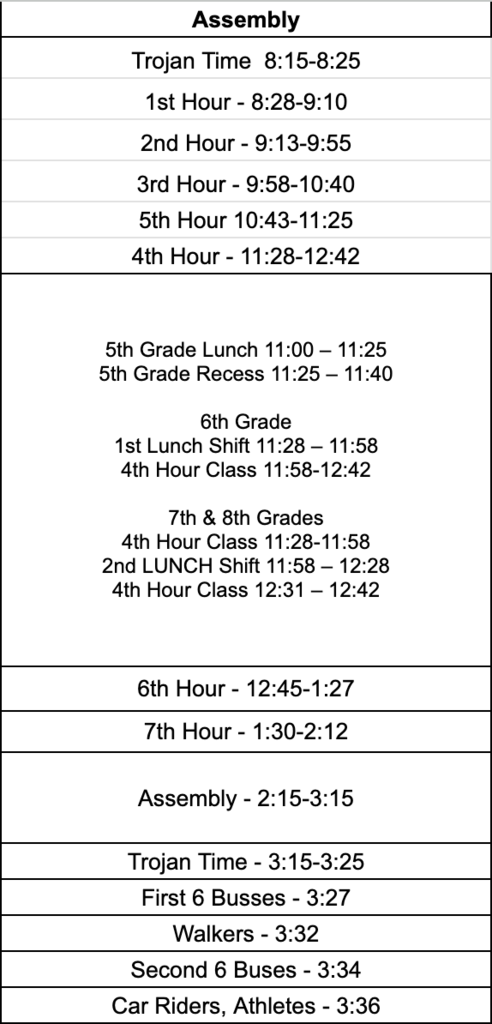 Assembly Schedule