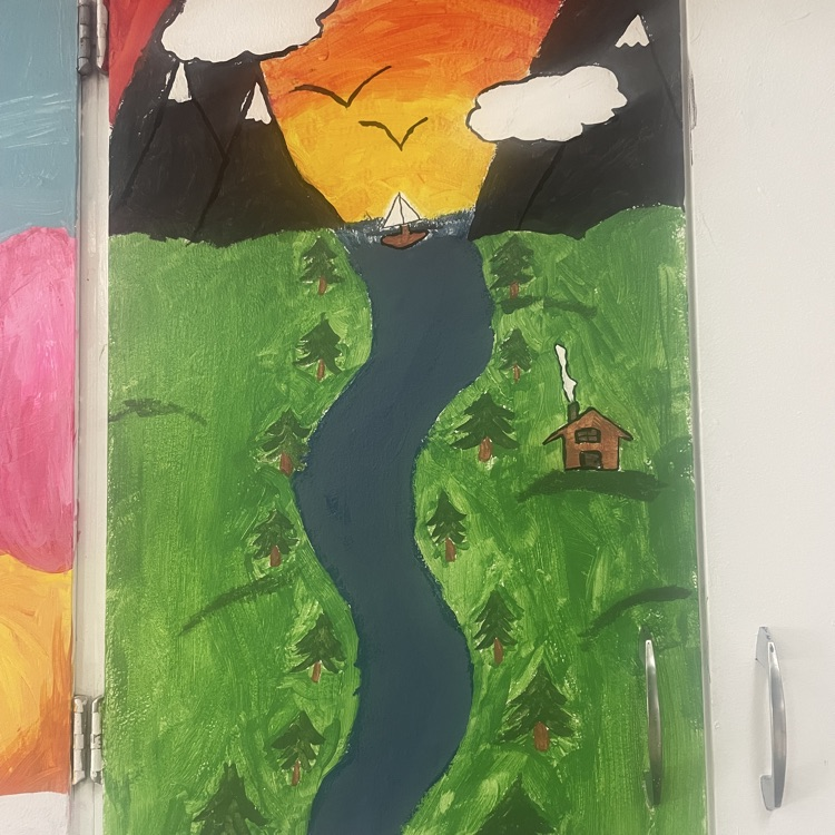 student painting 
