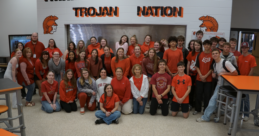 Trojan students wearing red in support