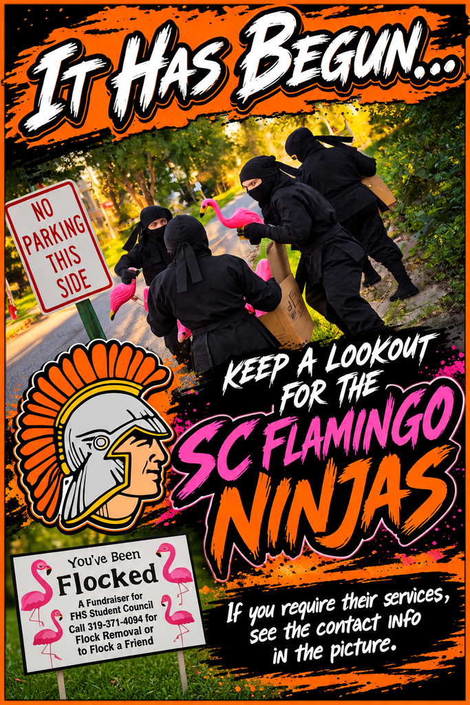 It has begun.....flamingo fundraiser for student council.