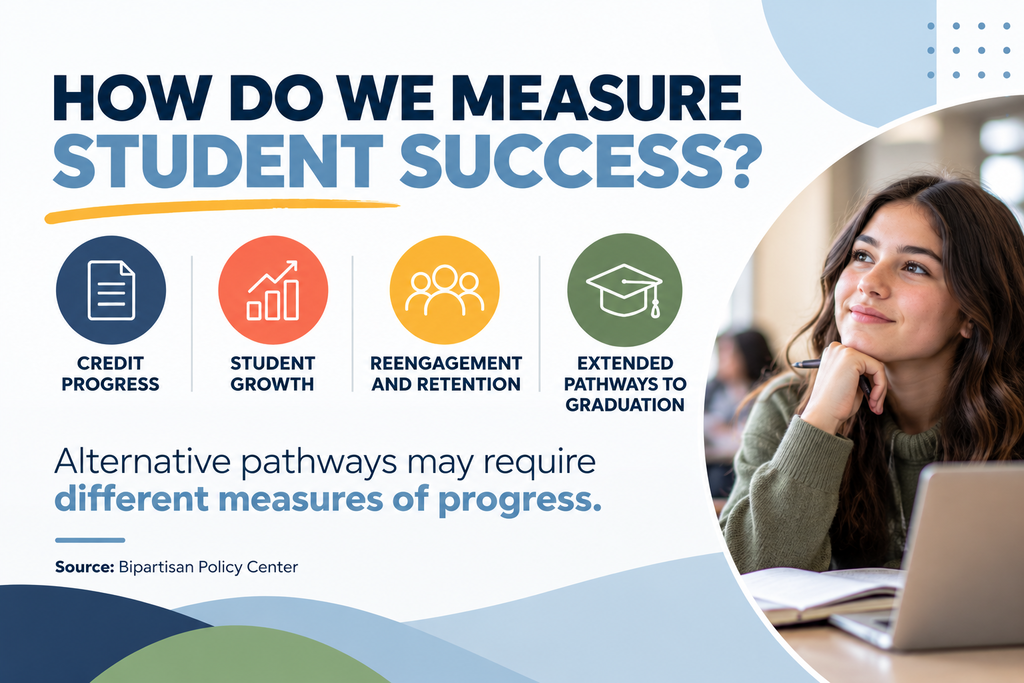 How do we measure student success? Alternative pathways may require different measures of progress.