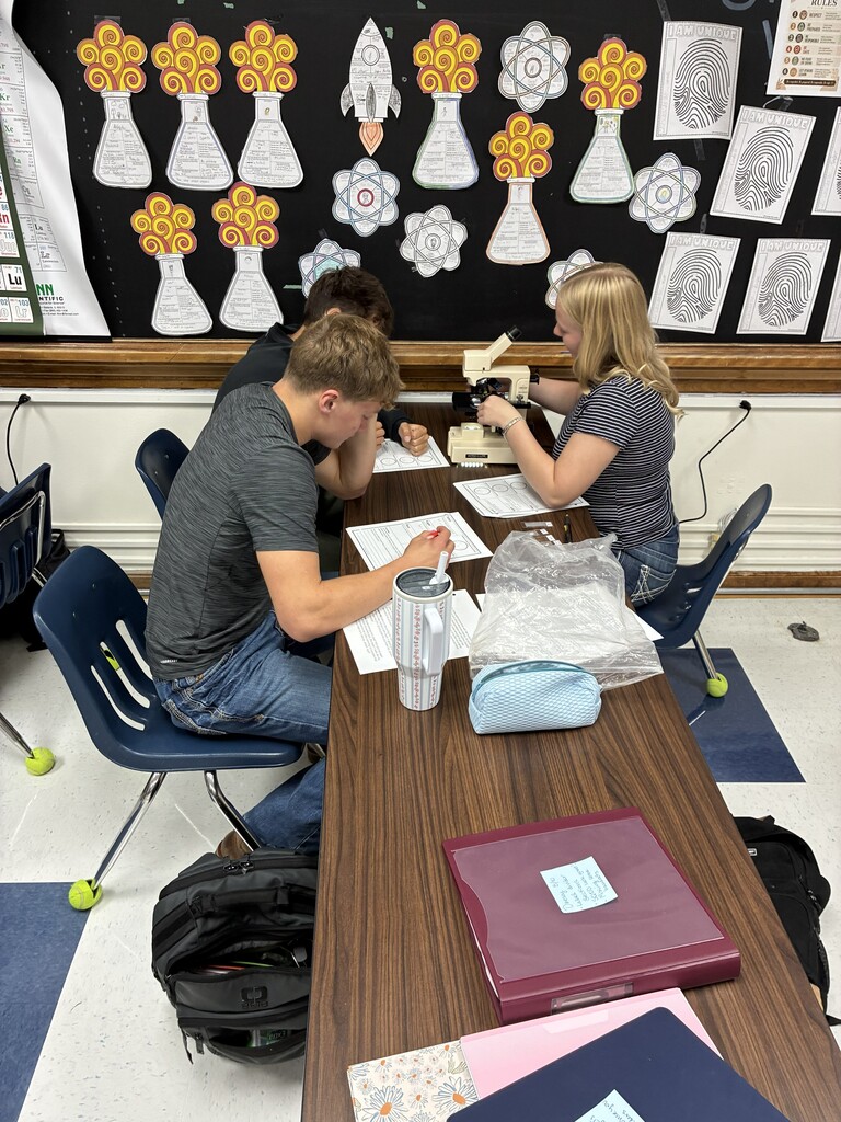 Forensics Students investigating with microscopes - Sept 2026