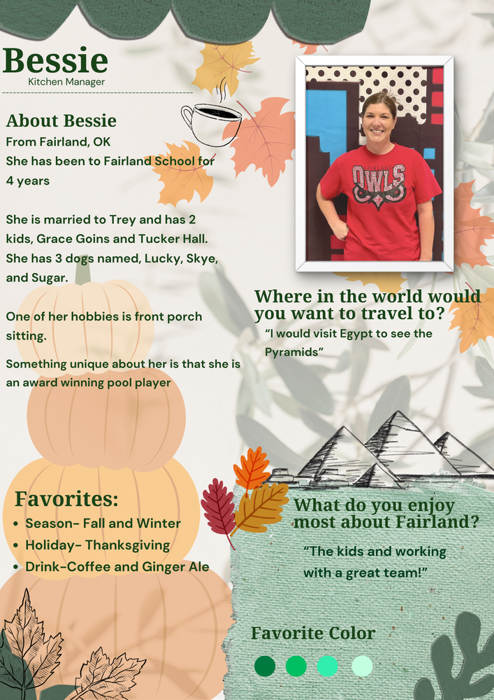 Meet our Kitchen Manager, Bessie! 