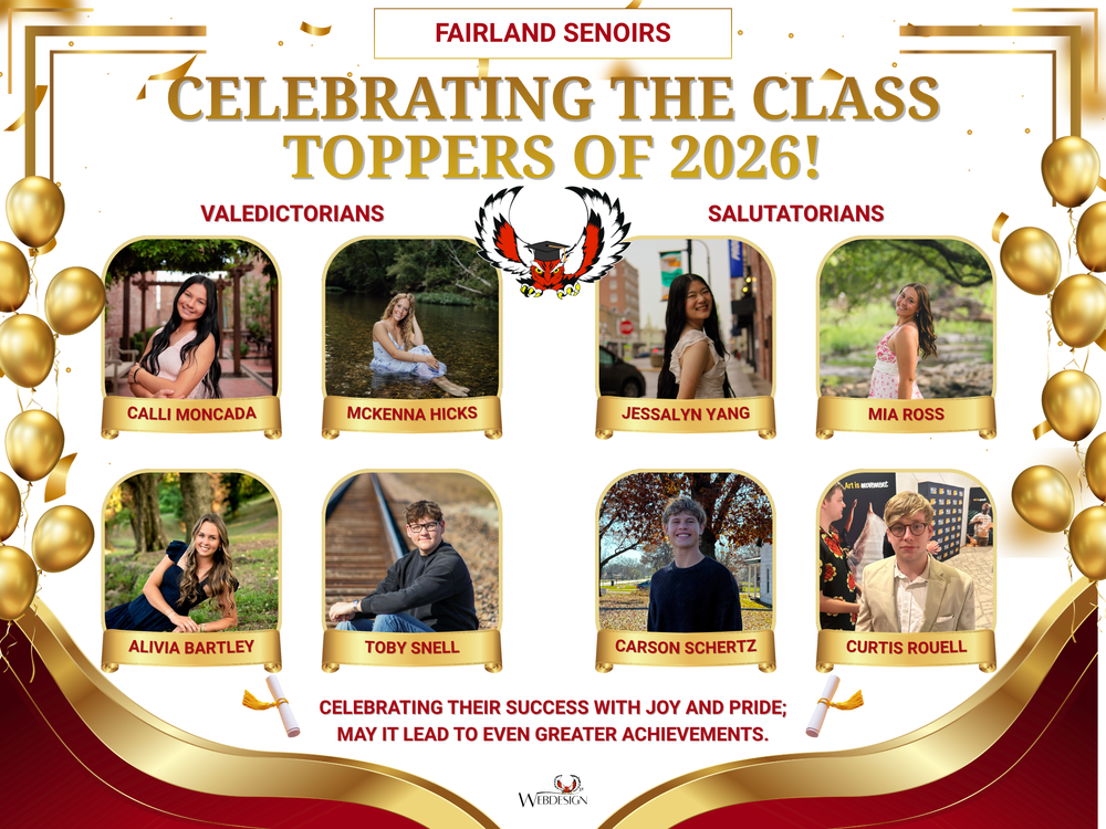Fairland Public School 2026 Valedictorians and Salutatorians