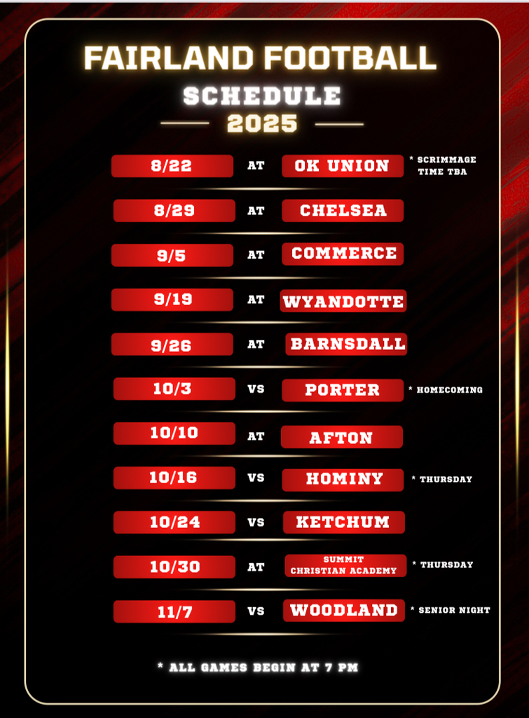2025 HS Football Schedule