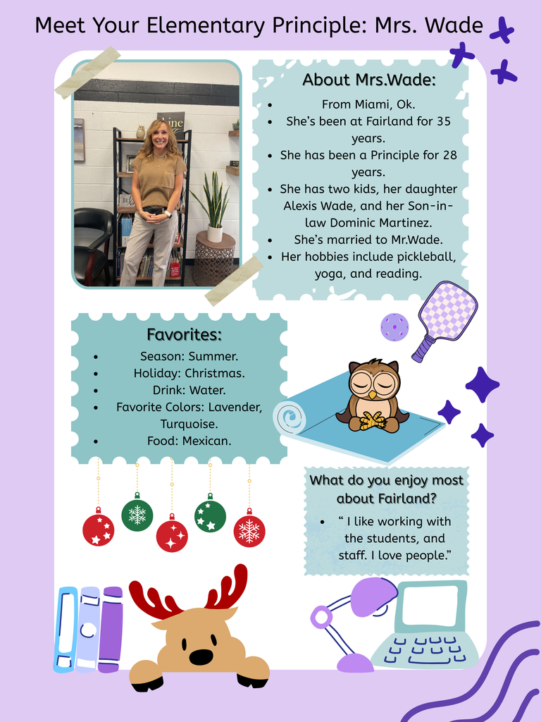 Meet our Elementary Principal, Mrs.Wade.