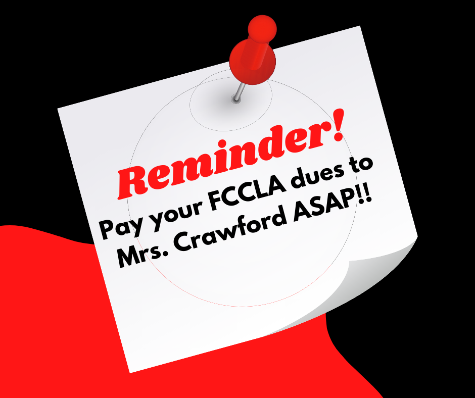 Pay your FCCLA dues!