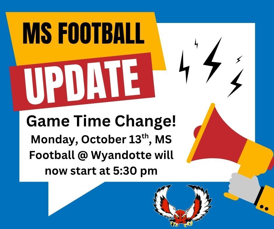 MS Football Game Time Change
