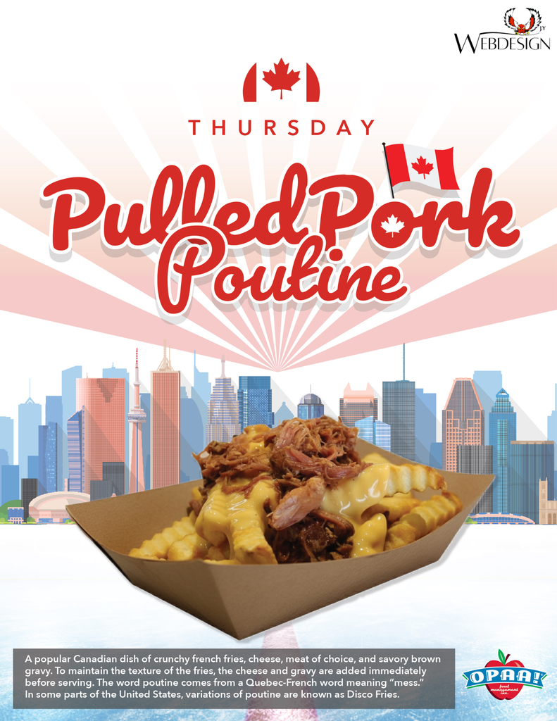 National School Lunch Week, Pulled Pork Poutine for Thursday!
