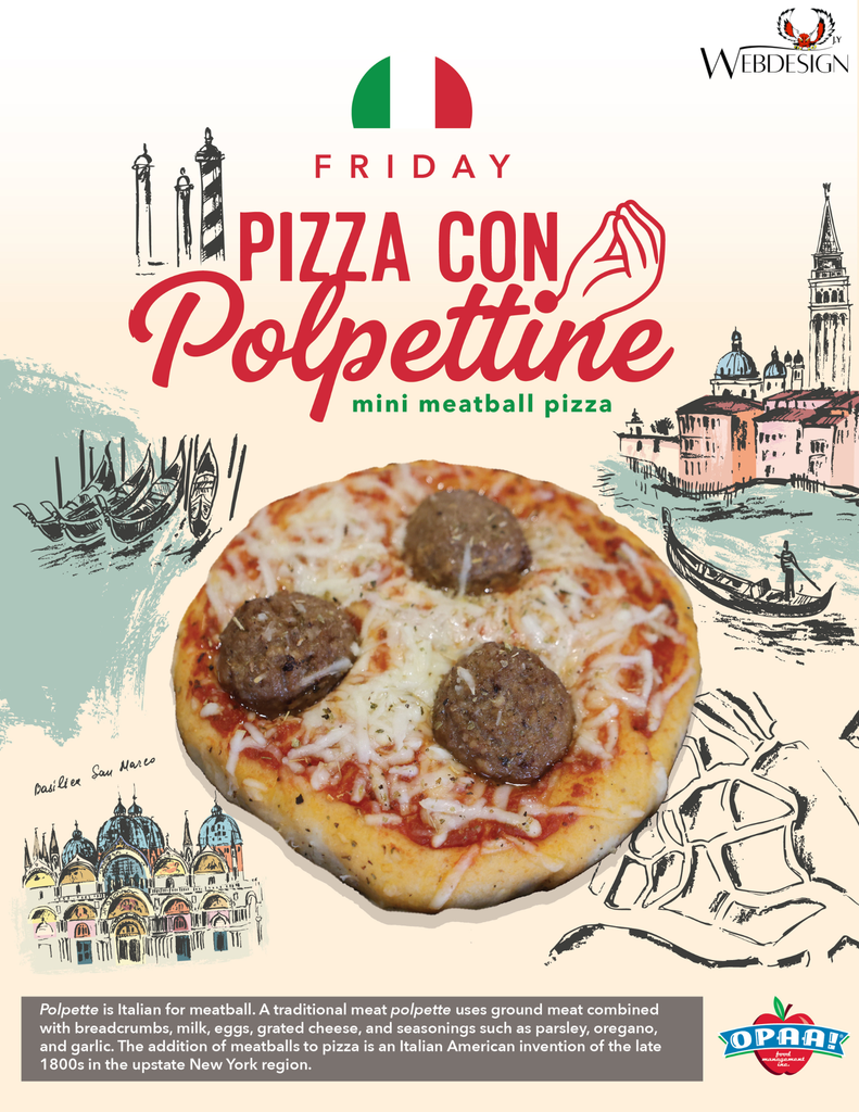 National School Lunch Week, Pizza Con Polpettine!
