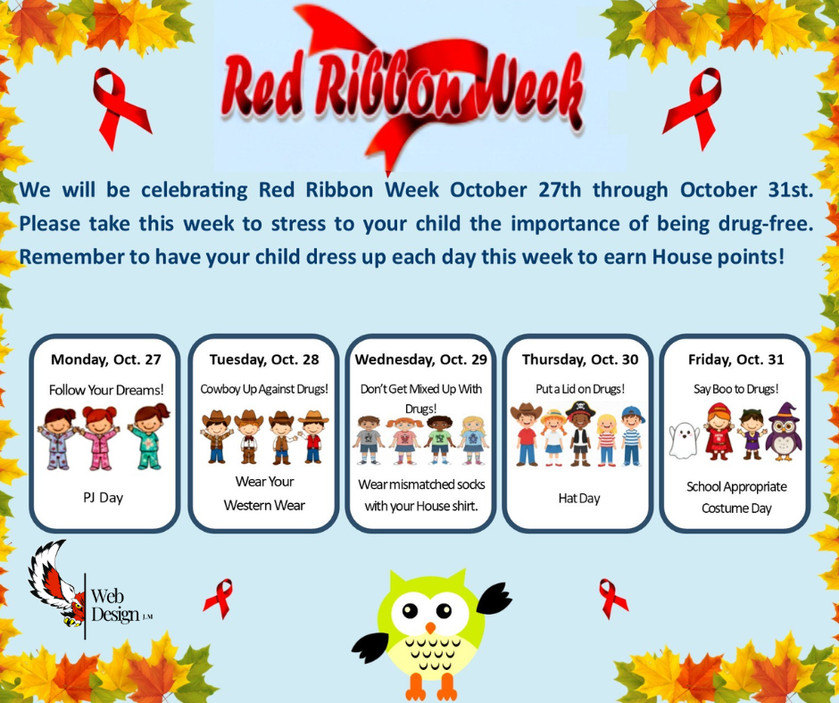 Elementary dress up days for Red Ribbon Week!