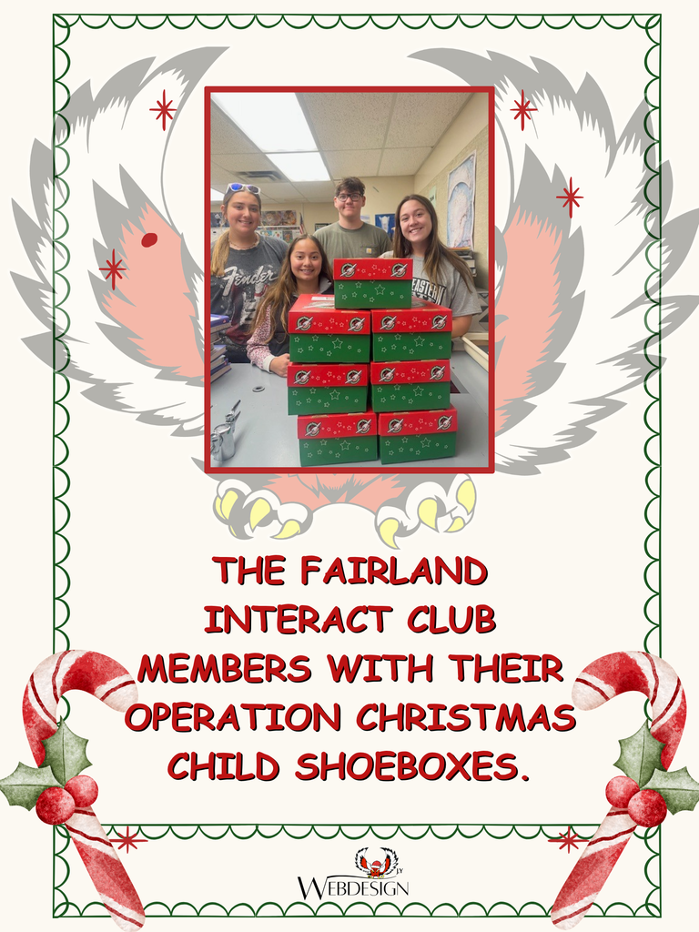 The Fairland Interact Club members with their Operation Christmas Child Shoe Boxes.