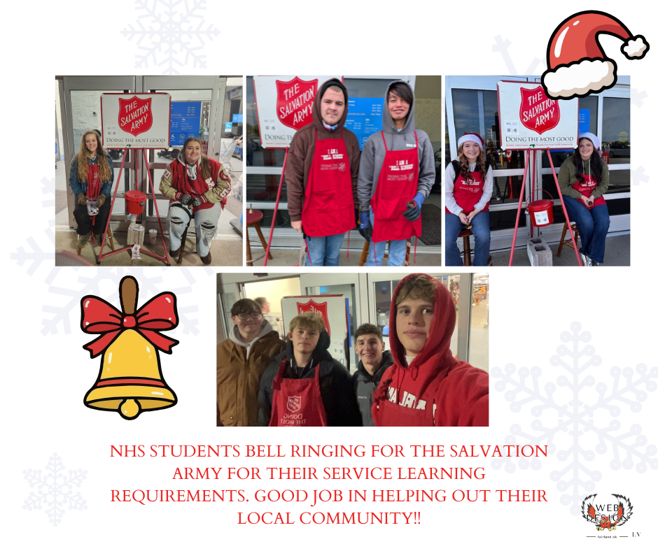 NHS students Bell ringing for the Salvation Army!!