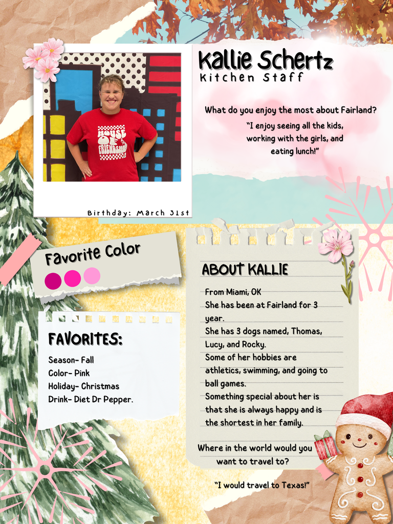 Here is a little bit about Kallie!