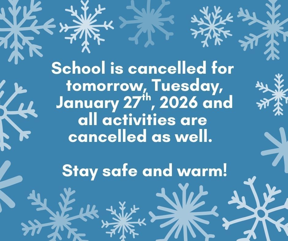 School Cancelled Jan 27