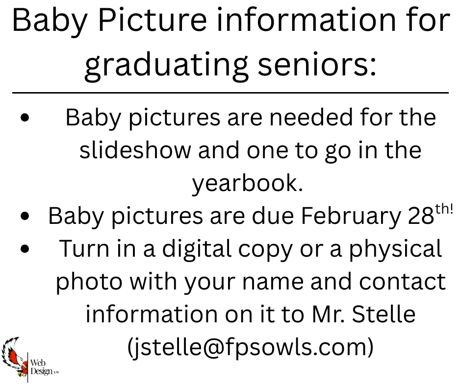 Baby Pictures are due Feb 28th!
