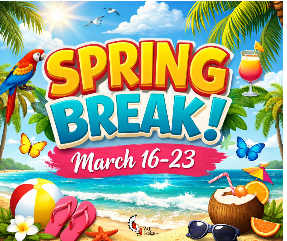 Spring Break is March 16-23.