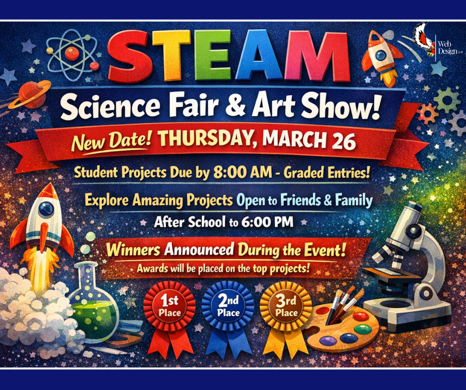 Elementary STEAM Science Fair & Art Show is March, 26th!