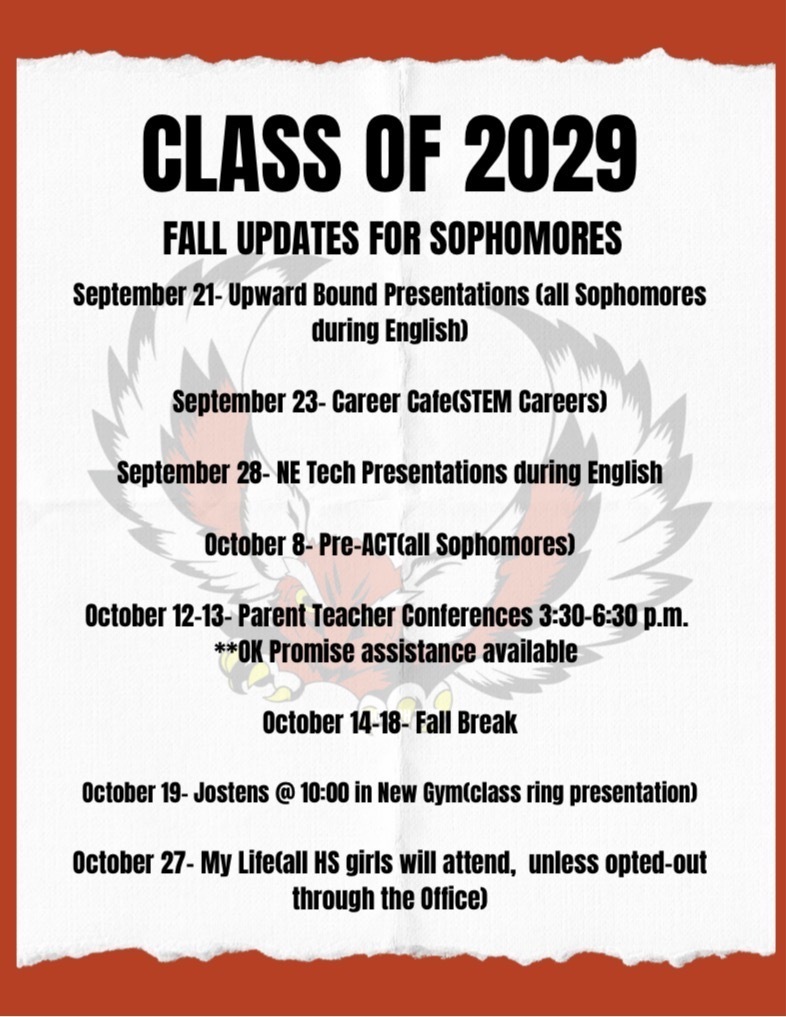 Fall Updates Class of 2029