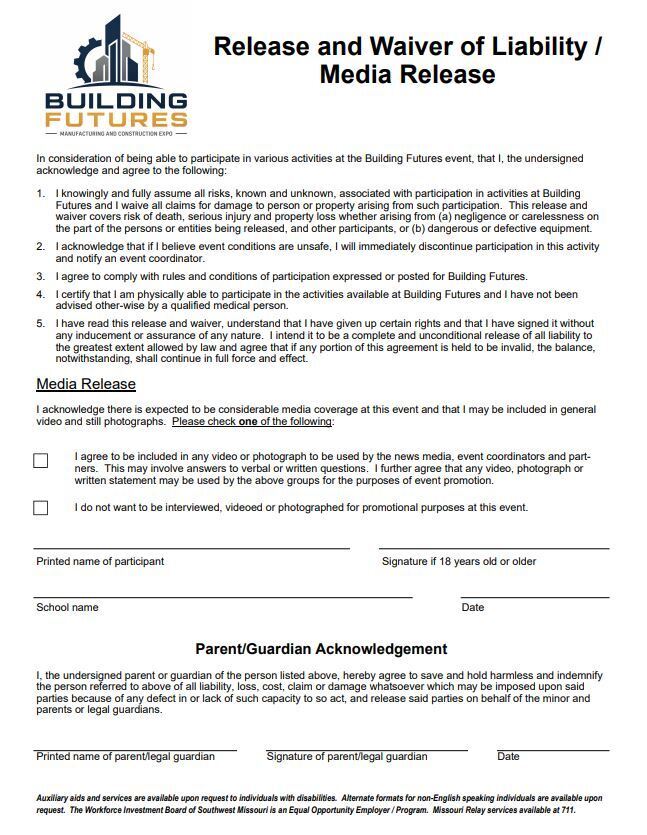 Building Futures Permission Slip