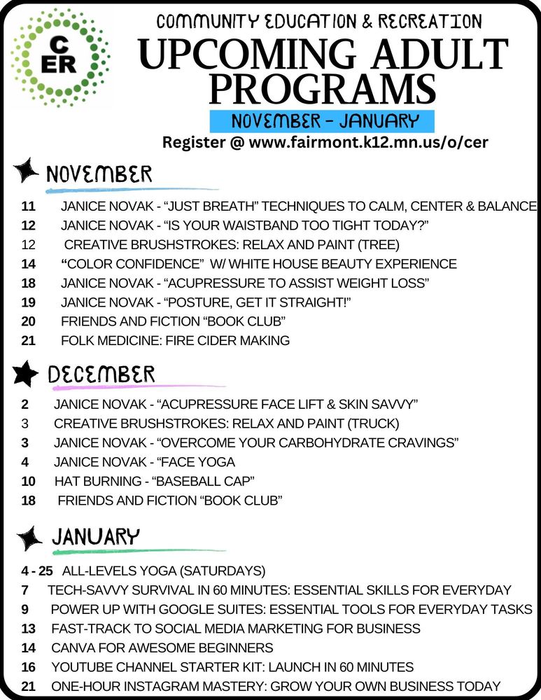 UPCOMING CLASSES FA24