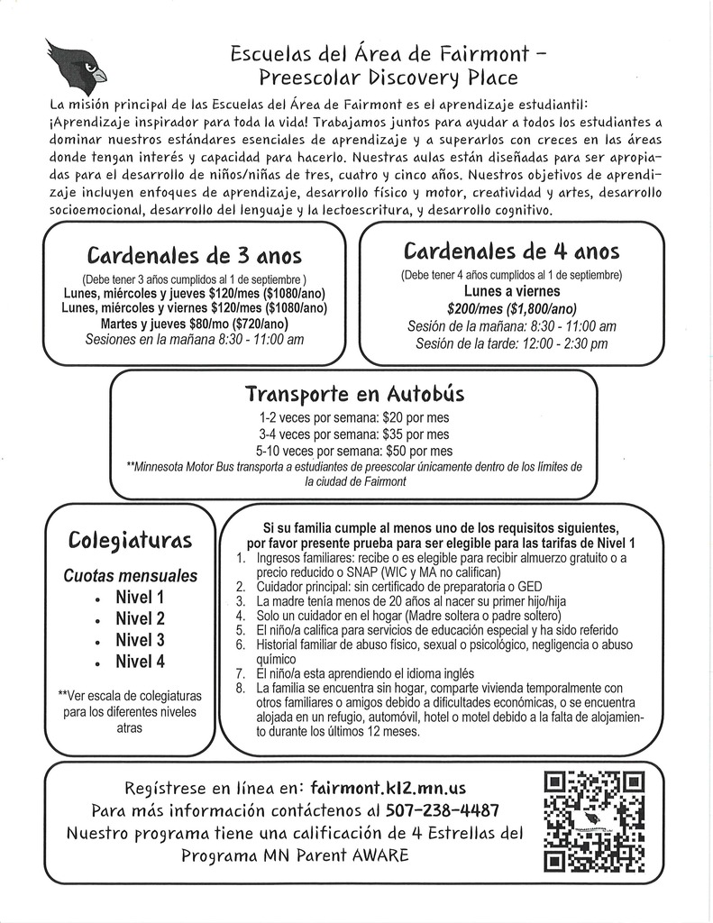 DP PreK Class & Bus Info-Sp