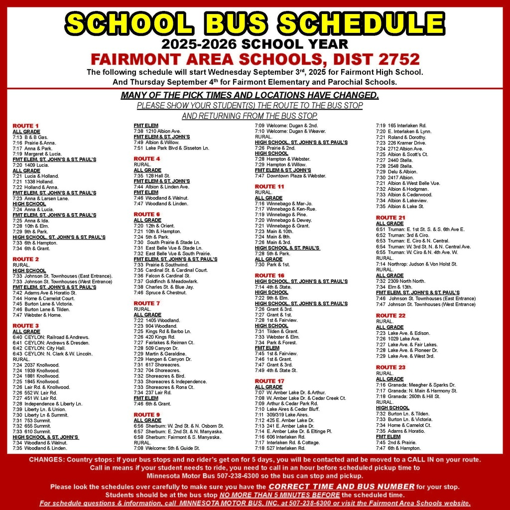 School Bus Schedule