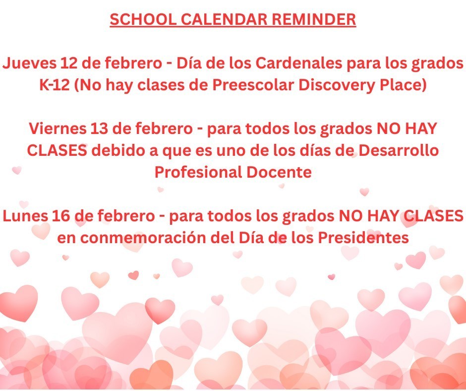 School Calendar Spanish