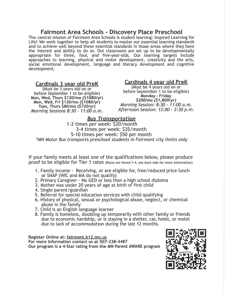 DP PreK Class & Bus Info 26-27 - Eng