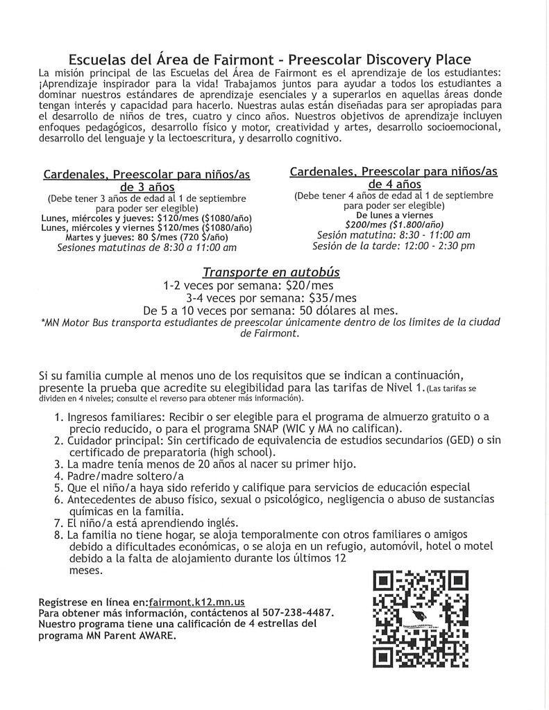 DP PreK Class & Bus Info 26-27 - Sp
