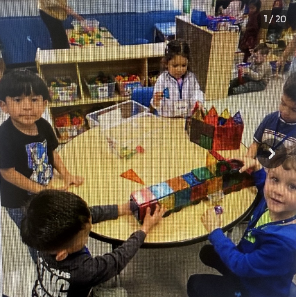 Our Pre-K students working hard during center time!