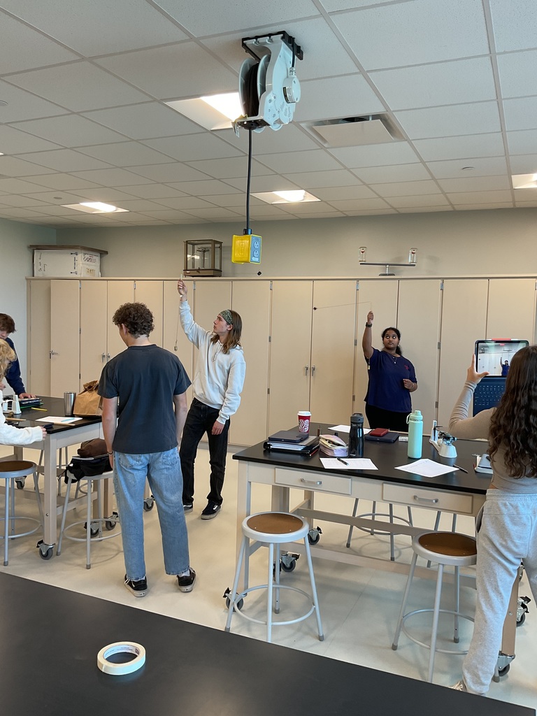 6 students are examining the relationship between centripetal force, radius and mass of rotating object.