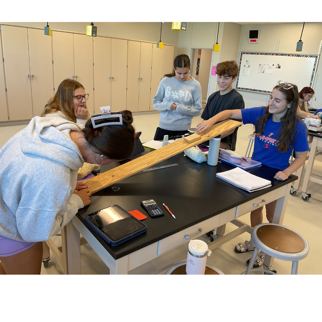 5 students determine the coefficient of friction of two different surfaces.