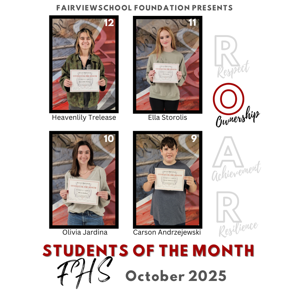 FAIRVIEWSCHOOL FOUNDATION PRESENTS student of the month
