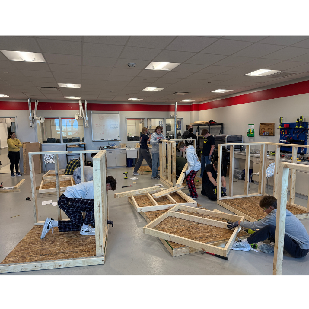 The home improvement class has been working on building out a wall section for the past couple of weeks. 