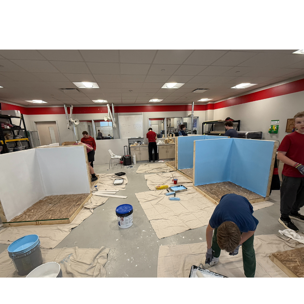 The home improvement class has been working on building out a wall section for the past couple of weeks. 