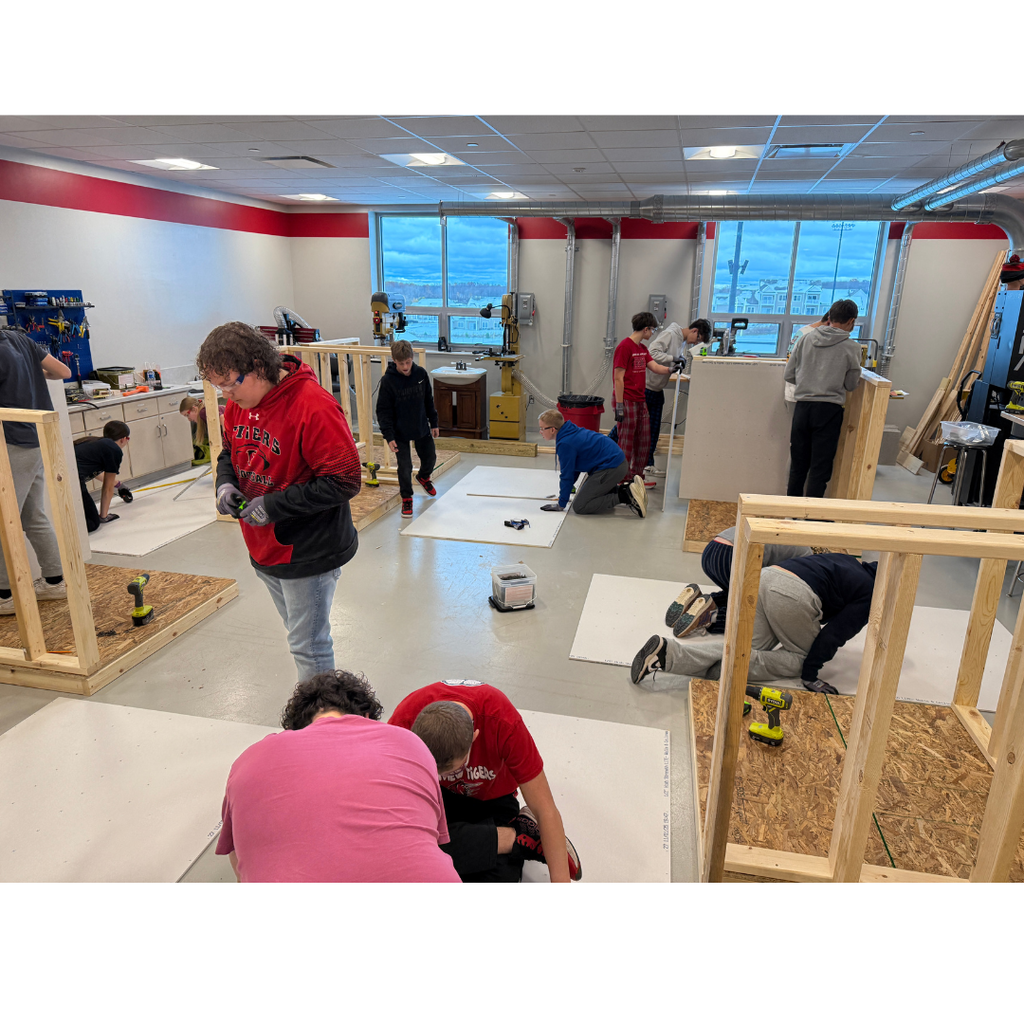 The home improvement class has been working on building out a wall section for the past couple of weeks. 