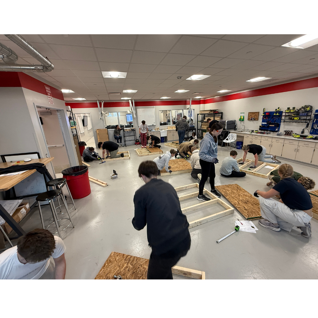 The home improvement class has been working on building out a wall section for the past couple of weeks. 