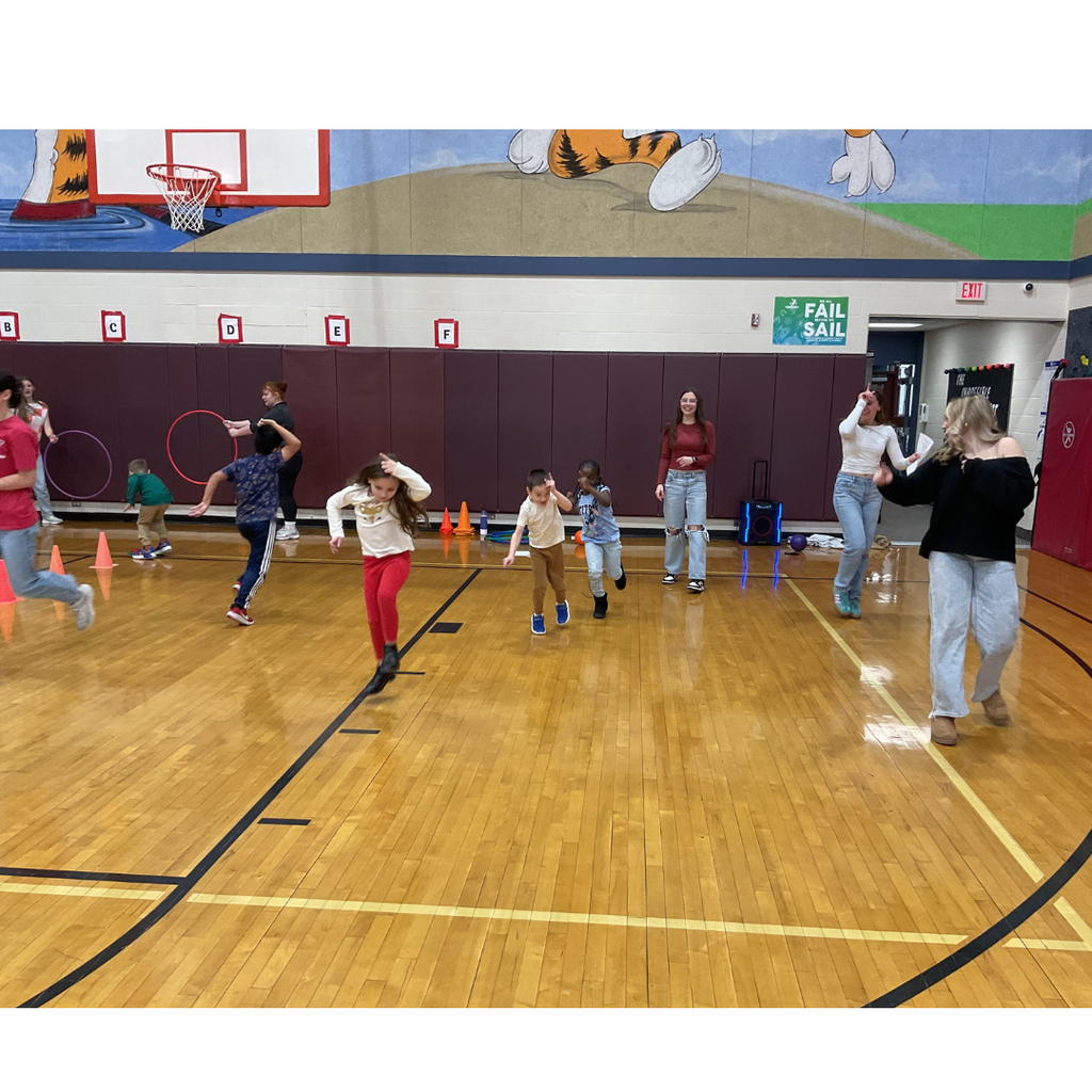 Students in Early Childhood Education created gross motor skill lesson plans to complete with the students at FES.