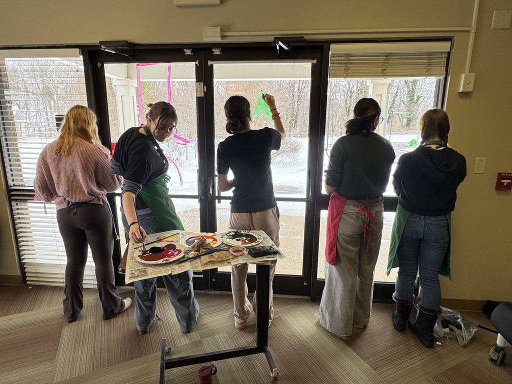 The FHS Art students volunteered to paint the windows at Fairview Manor to spread holiday cheer!