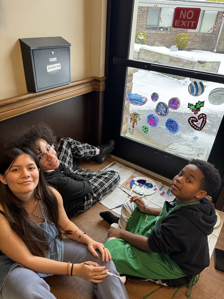 The FHS Art students volunteered to paint the windows at Fairview Manor to spread holiday cheer!