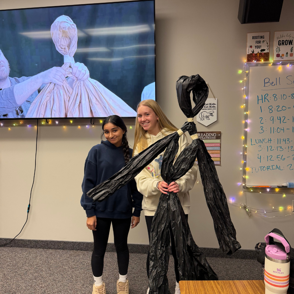 . Each puppet is controlled by three students and they are challenged with making the movement look natural.