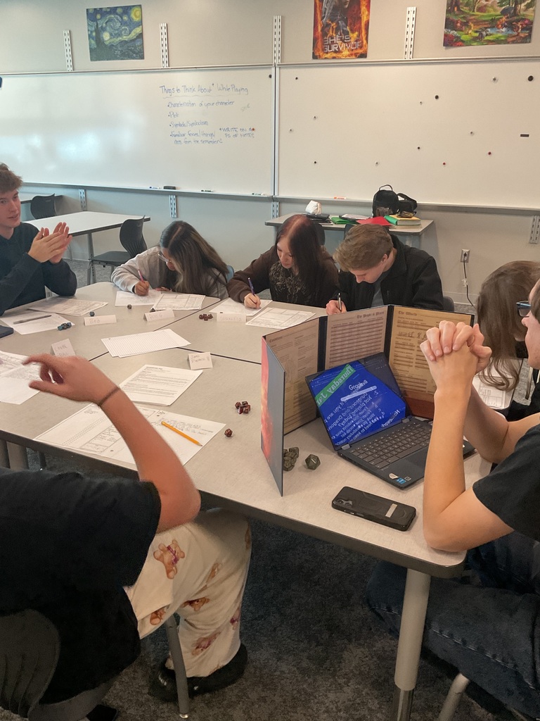 tudents used their knowledge of characterization to design characters who embarked on an adventure created by a special guest DM and FHS alumnus Sulley Nelson.