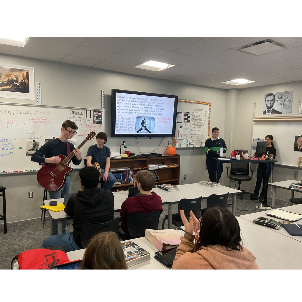 Mrs. Nelson’s 9th graders created final project presentations that included sing alongs, live music, interactive games, team activities, and spectacular visual slides!