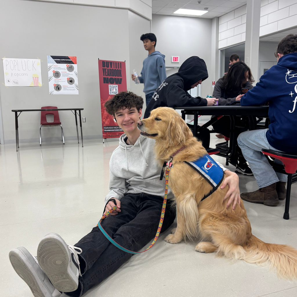 one student with one dog