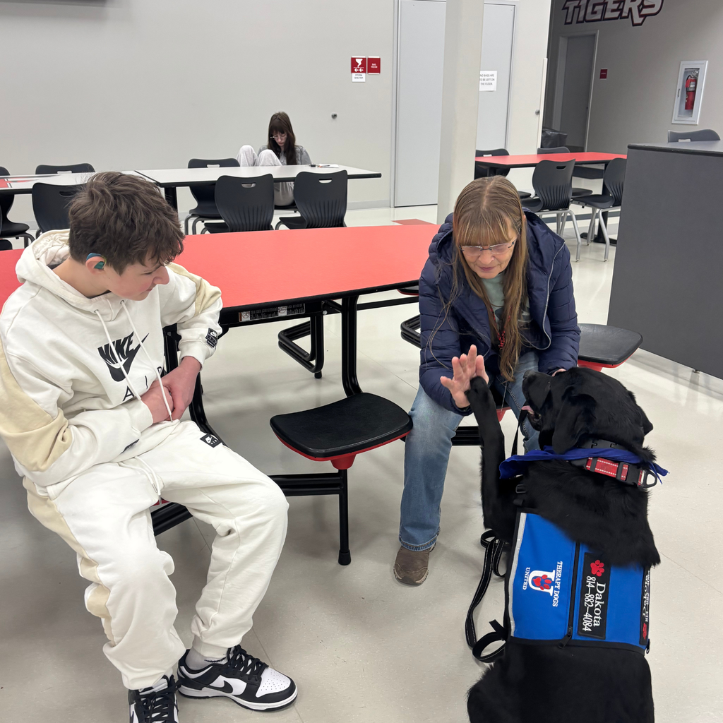 student with one dog